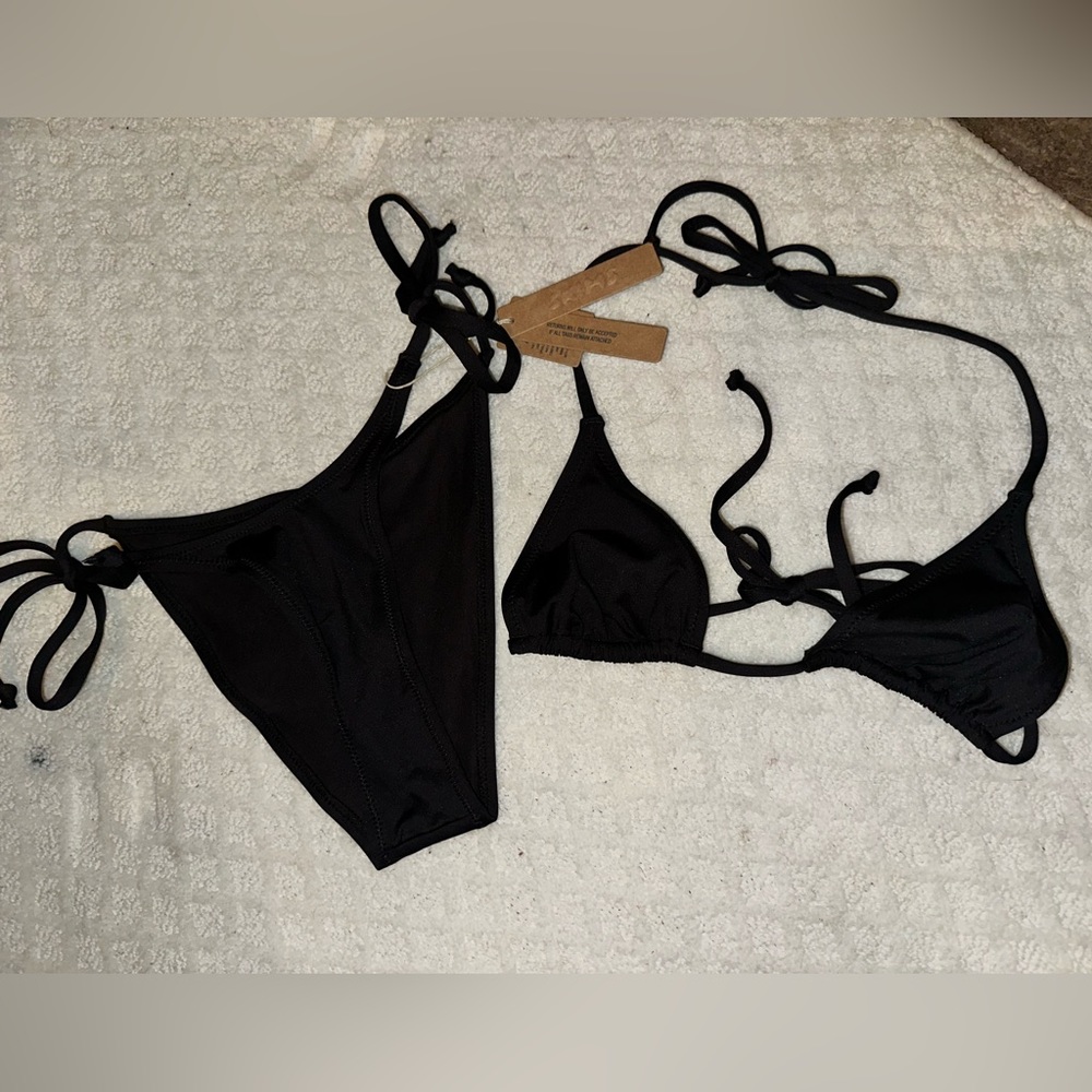 Skims black string bikini NWT